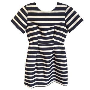 H&M Women's Navy Blue Block Striped Mini Dress, Size 6